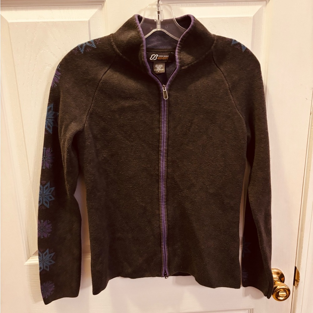 Eddie Bauer women’s sweater with Purple Trim